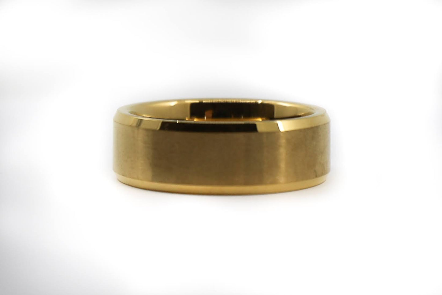 gold flat mens wedding band